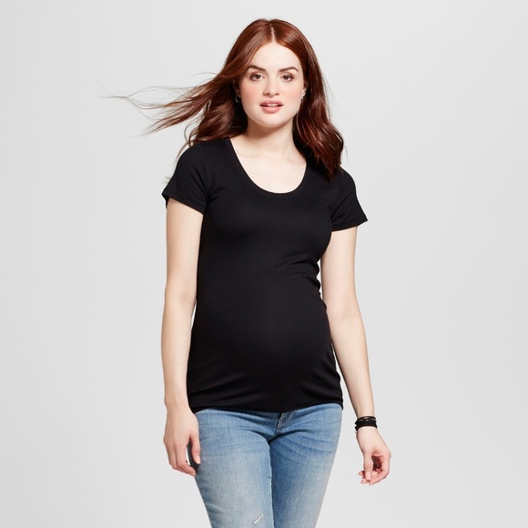 Maternity Almond-Neck T-Shirt #52-43 - Picture 1 of 2